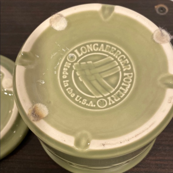 Green Ceramic Storage Jar Longaberger pottery - Picture 3 of 3